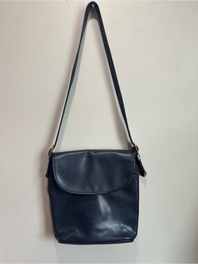 Coach Navy Leather Flap Shoulder Crossbody